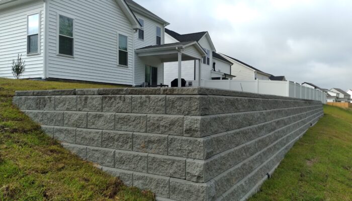 Hoke County Retaining Wall Installed by Cardinal Landscaping. The "After Picture"