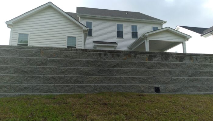Hoke County Retaining Wall Installed by Cardinal Landscaping. The "After Picture"
